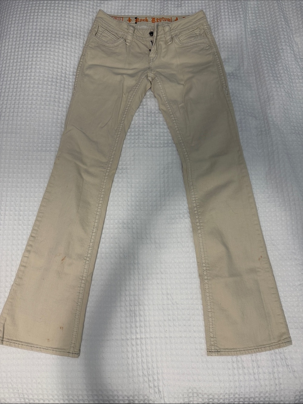 Rock Revival Women's Beige Flare Jeans - Neutral Tan Tone